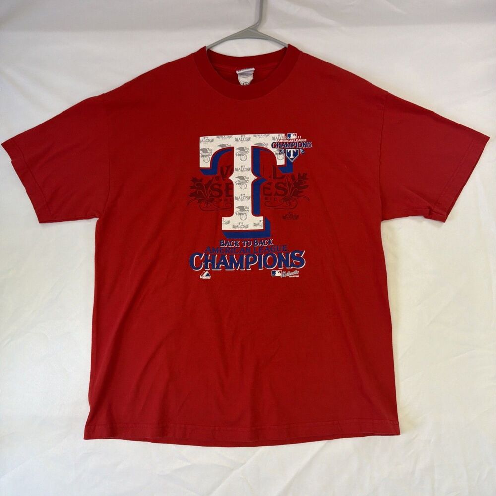 Texas Rangers 2011 Back-To-Back ALCS Champions T-Shirt - Majestic Men's Size XL